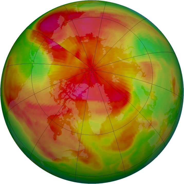 Arctic ozone map for 06 April 1982